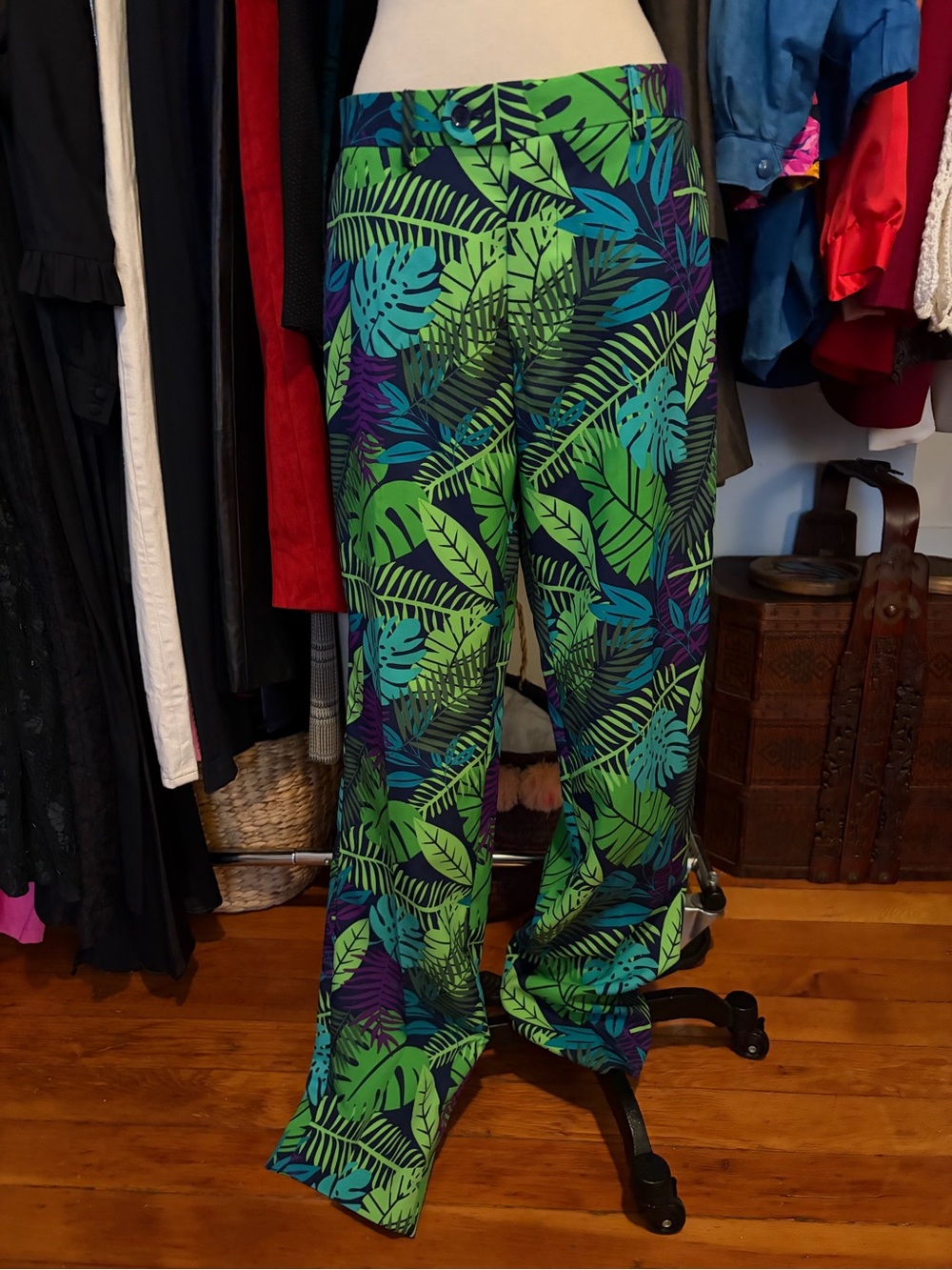 Juicy Jungle Tropical Palm Leaf Pants